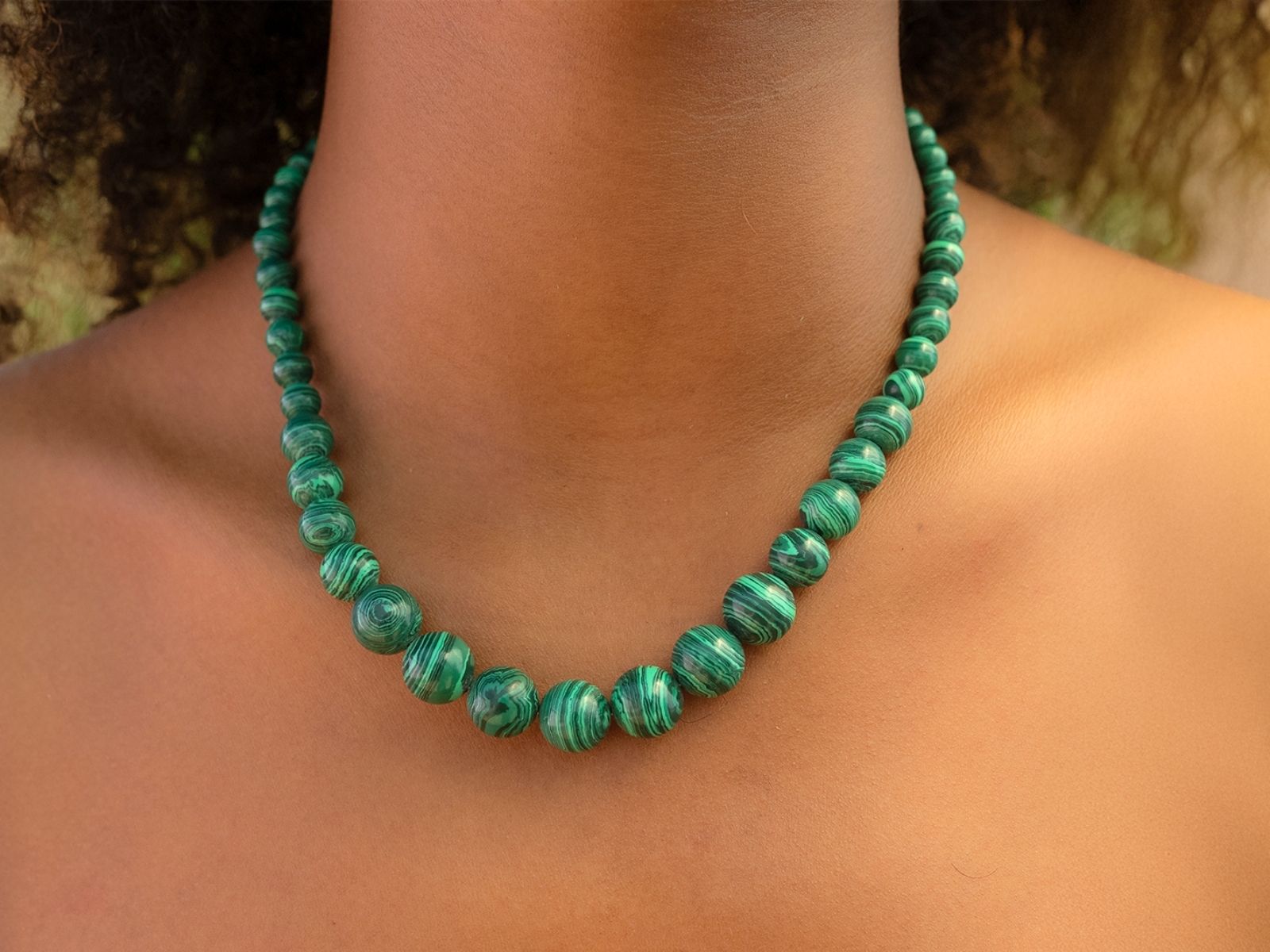 Amazon.com: Made by Nami Malachite Necklace for Women Natural